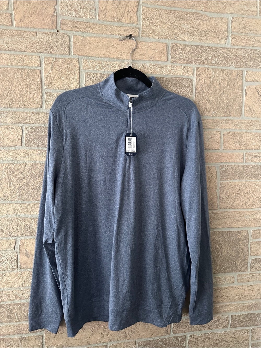 NWT JOHNNIE-O Flex PERFORMANCE 1/4 QUARTER ZIP PULLOVER SHIRT SZ M Heather Navy